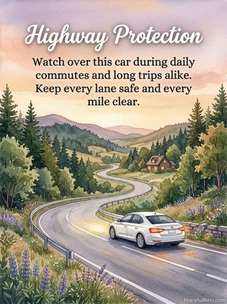 A joyful watercolor painting of a family estate car parked in front of a stone cottage with open doors and suitcases nearby.